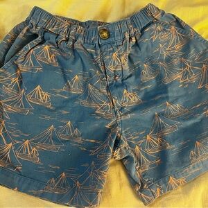 Chubbies Blue and Orange Sailboat Print Men's Shorts